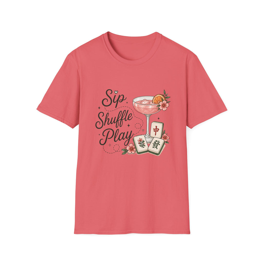 Sip Shuffle Play Cocktail & Mahjong T‑Shirt