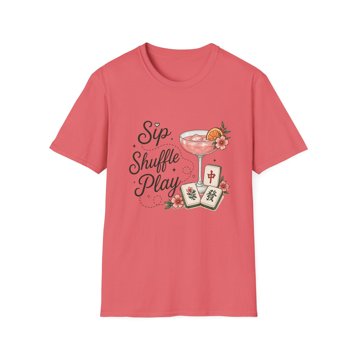Sip Shuffle Play Cocktail & Mahjong T‑Shirt