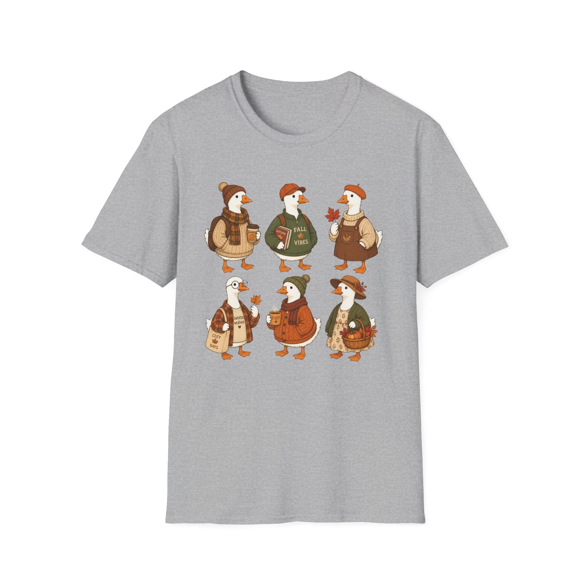 Fall Vibes Goose T-Shirt — Cute Autumn Ducklings Graphic Tee