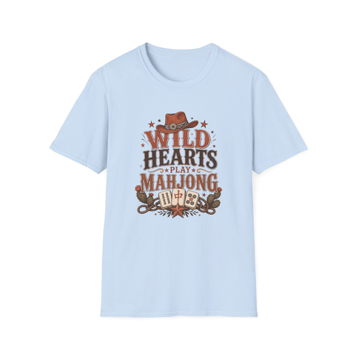 Wild Hearts Play Mahjong Western Graphic T-Shirt