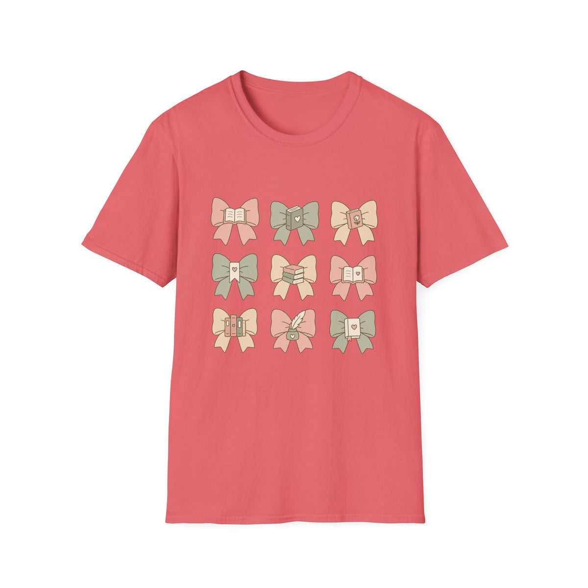 Reading Bows T‑Shirt — Pastel Book Lover Graphic Tee