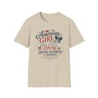 American Girl Era Tee, Sweet Land of Liberty Shirt, Stars Stripes Bows Graphic Top, USA Born Raised Patriotic Outfit T-Shirt