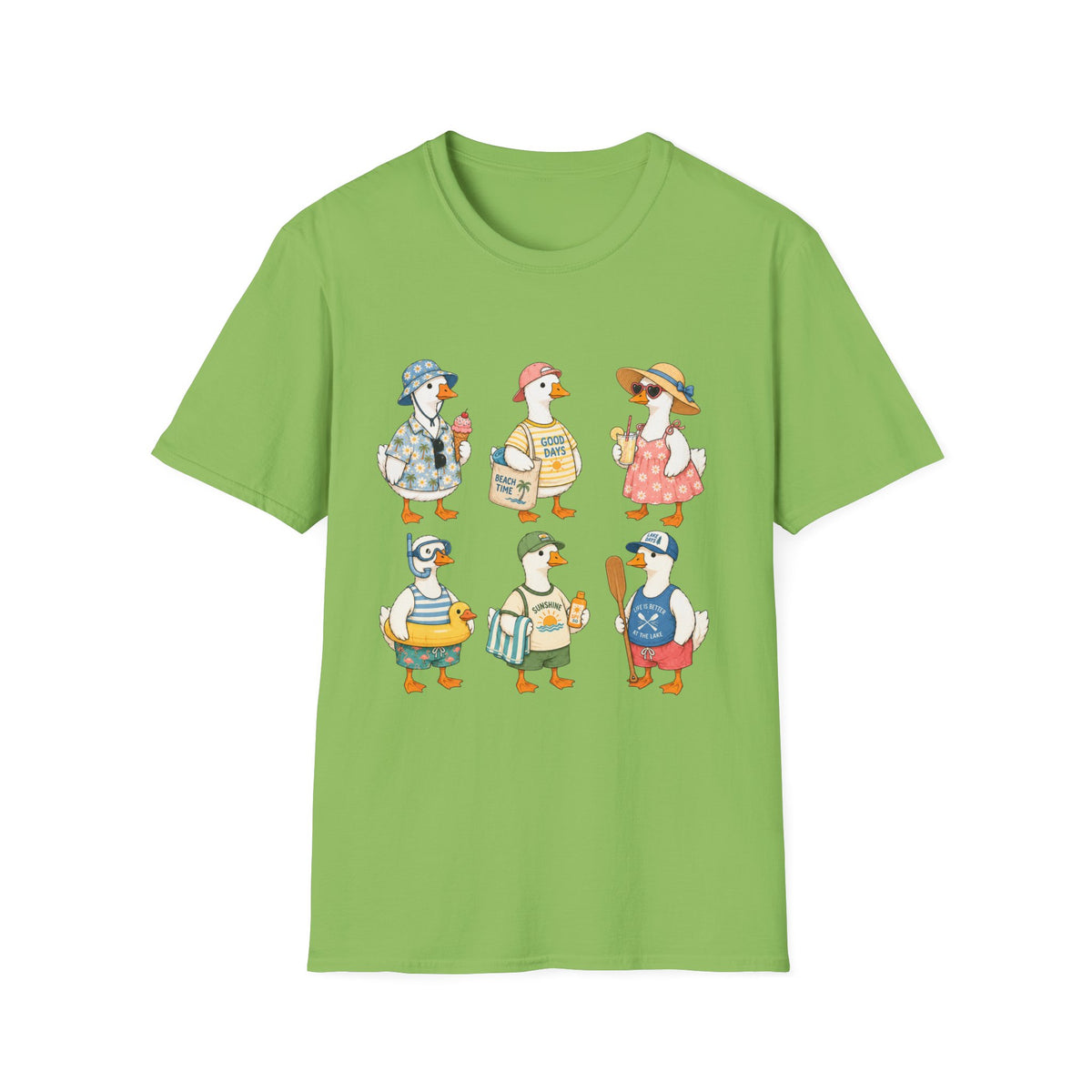 Cute Ducks Beach T-Shirt — Summer Vacation Ducklings Graphic Tee