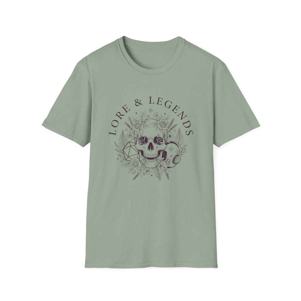 Lore & Legends Skull Floral T‑Shirt — Gothic Botanical Graphic Tee