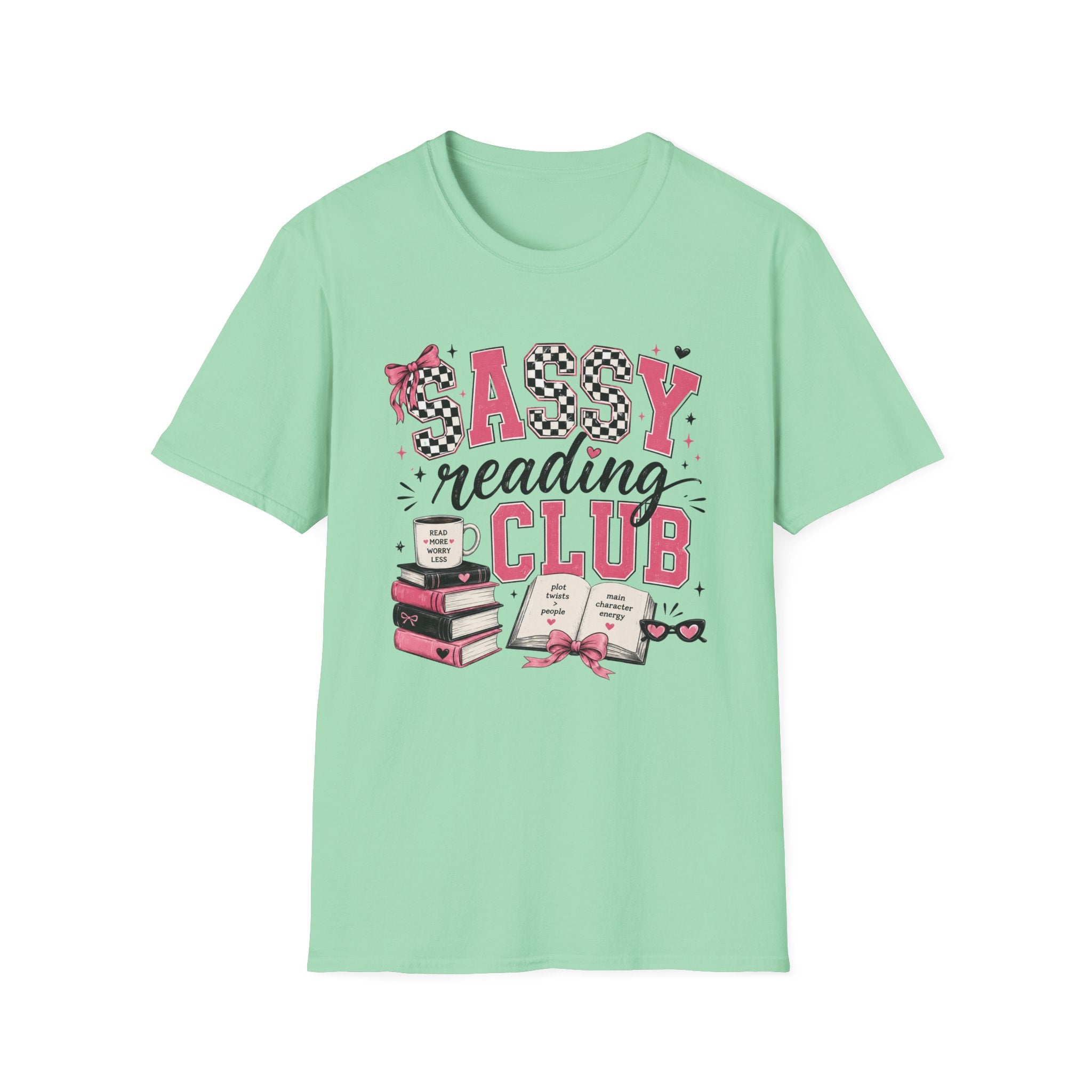 Sassy Reading Club T-Shirt — Playful Pink Book Lover Tee