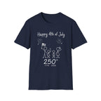 Happy 4th of July, Stick Figure Family T-Shirt, 250th Anniversary Tee, 1776 2026, America 250 Years, Gift, Independence Day