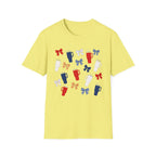 Patriotic Coffee Lover T-Shirt, Americana Bow Graphic Tee, Fourth of July Iced Drink Shirt, Cute Summer Cafe Apparel, Coquette USA Outfit