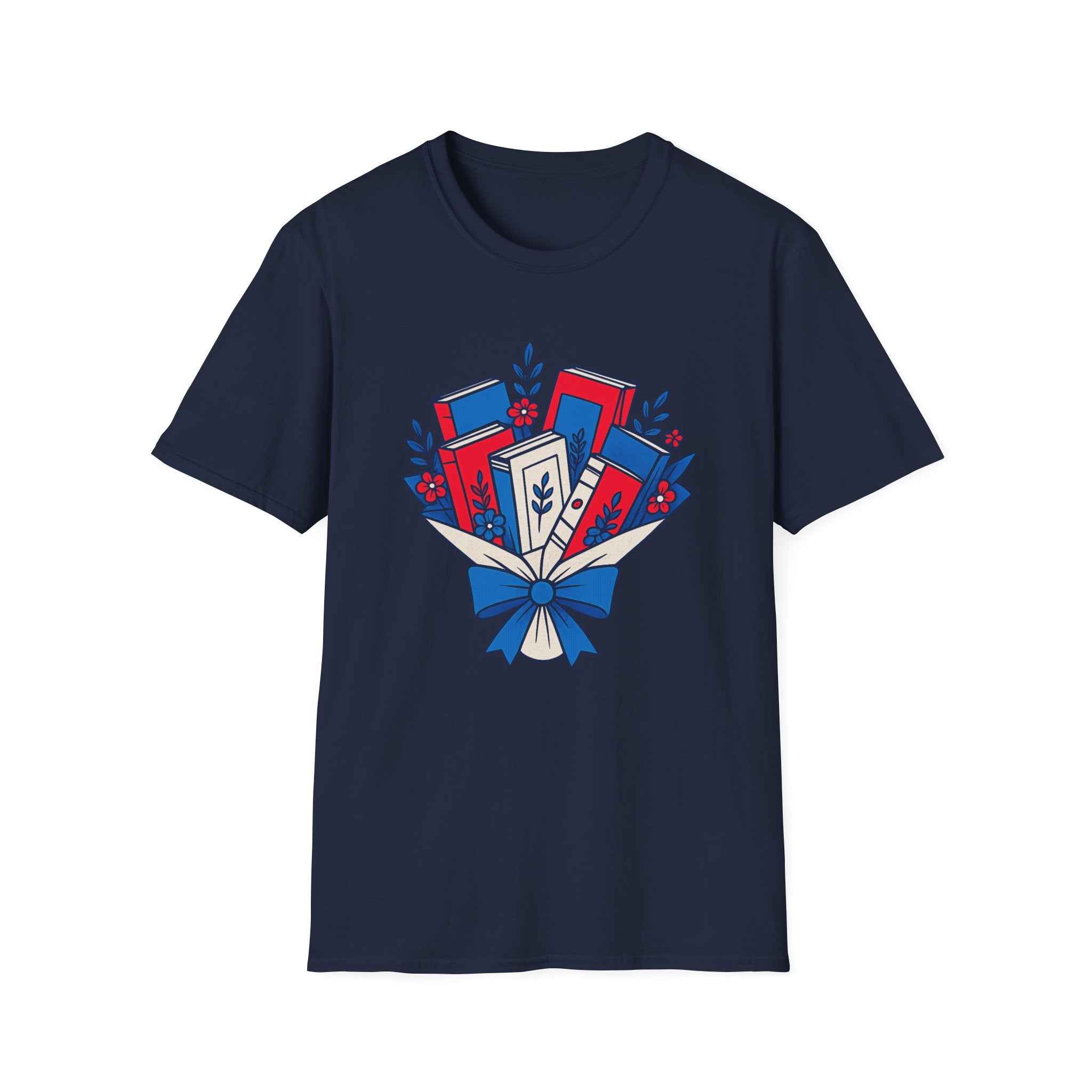 Patriotic Book Lover T-Shirt, Americana Reading Graphic Tee, Retro Library Shirt, Fourth of July Books Design, Cute Teacher Reader Apparel T-Shirt