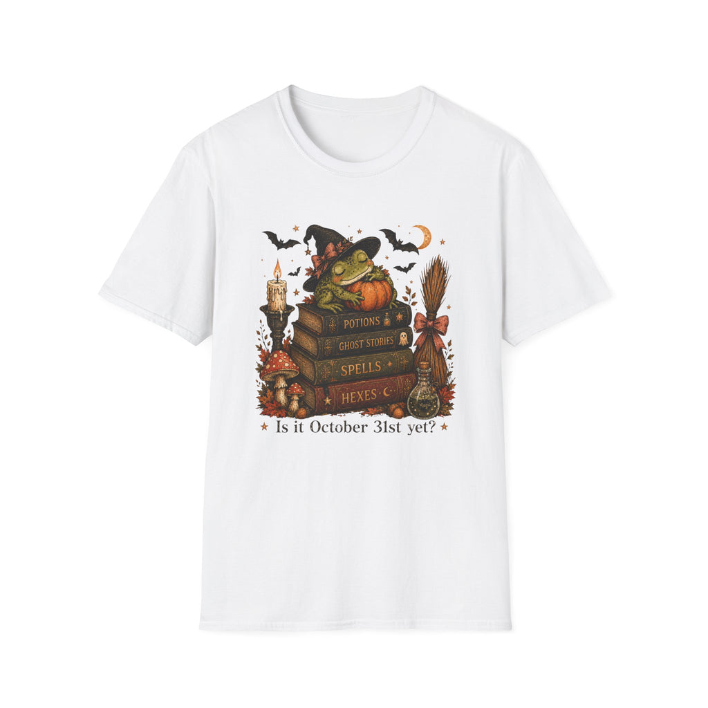 Witch Frog Halloween T‑Shirt — 'Potions & Ghost Stories' Cute Spooky Tee