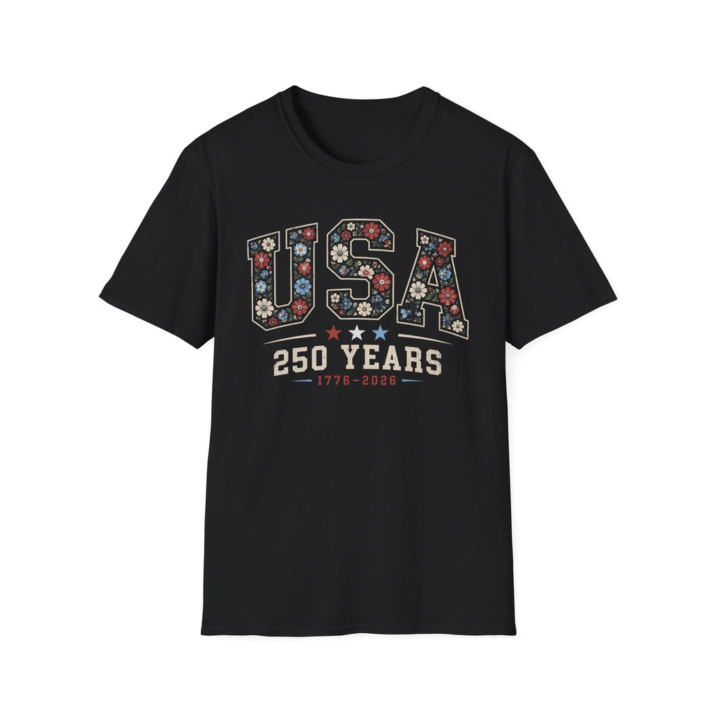 USA 250 Years Tee, 1776–2026 Anniversary Shirt, Patriotic American Pride Graphic Top, Red White Blue Celebration Outfit T-Shirt