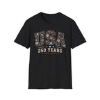 USA 250 Years Tee, 1776–2026 Anniversary Shirt, Patriotic American Pride Graphic Top, Red White Blue Celebration Outfit T-Shirt