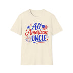All American Uncle Tee, Patriotic USA Shirt, Red White Blue Fireworks Graphic Top, Fourth of July Celebration Outfit T-Shirt
