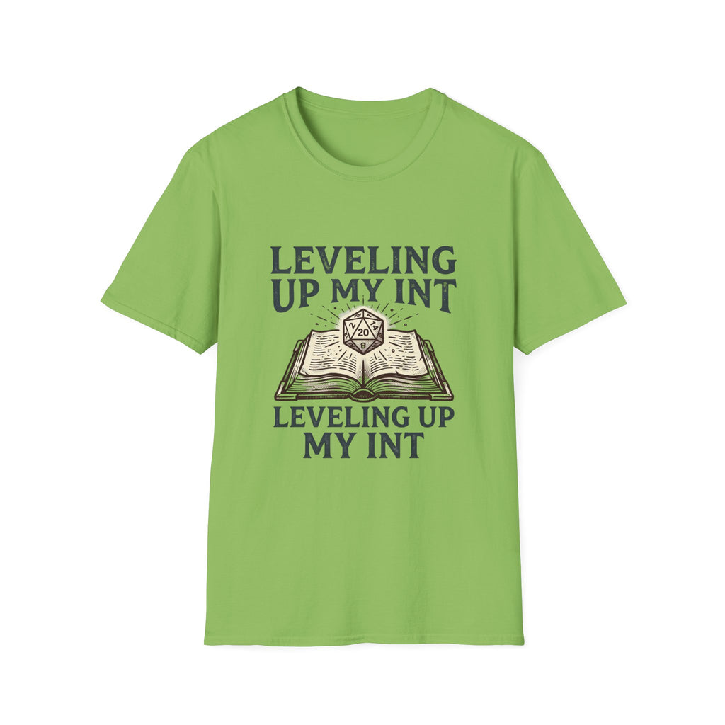 Leveling Up My INT T-Shirt — D20 Dice Gamer RPG Tee