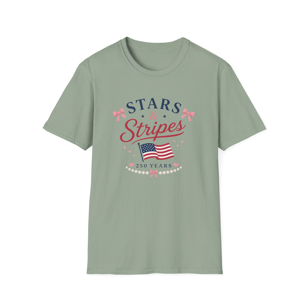 Stars and Stripes 250 Years Tee, USA Anniversary Shirt, Red White Blue Flag Graphic Top, Patriotic American Pride Outfit T-Shirt