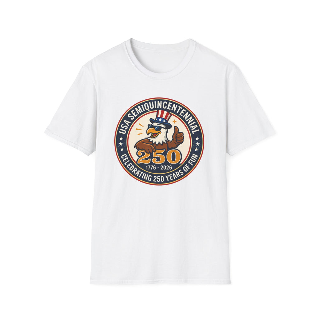USA Semiquincentennial Eagle T-Shirt | Funny Patriotic 250th Anniversary Graphic Tee, 1776 2026 Uncle Sam Hat Top