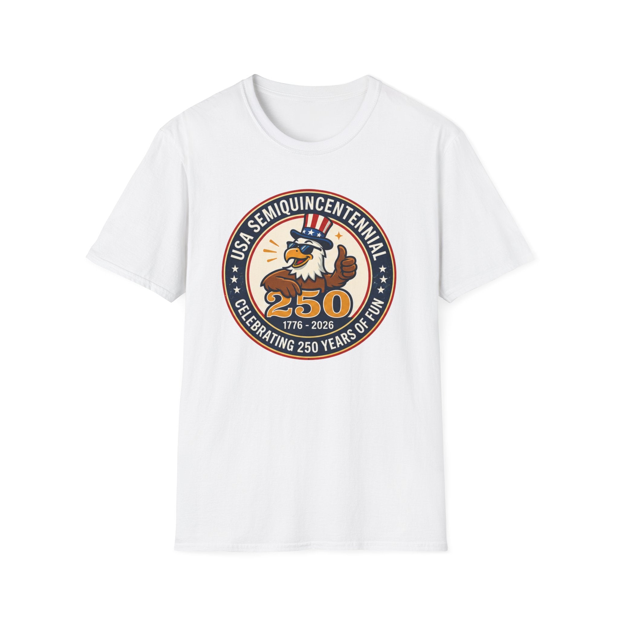 USA Semiquincentennial Eagle T-Shirt | Funny Patriotic 250th Anniversary Graphic Tee, 1776 2026 Uncle Sam Hat Top