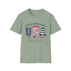 250th Anniversary USA Coquette Bow Shirt, Land of the Free Home of the Brave Women's Tee, Varsity Stars Stripes Heart 1776 2026 T-Shirt