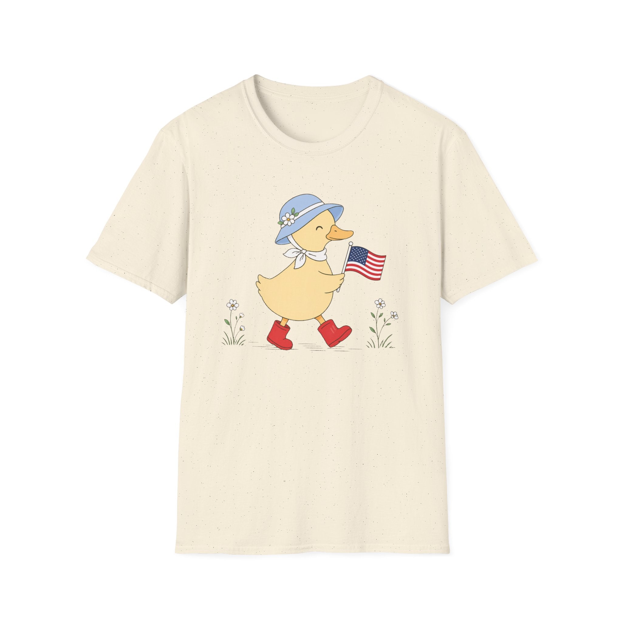 Patriotic Duck T-Shirt, Cute 4th of July Duck Tee, Funny American Flag Duck Shirt, Fourth of July Women Girls Shirt, Cottagecore Patriotic Tee, USA Duck Gift