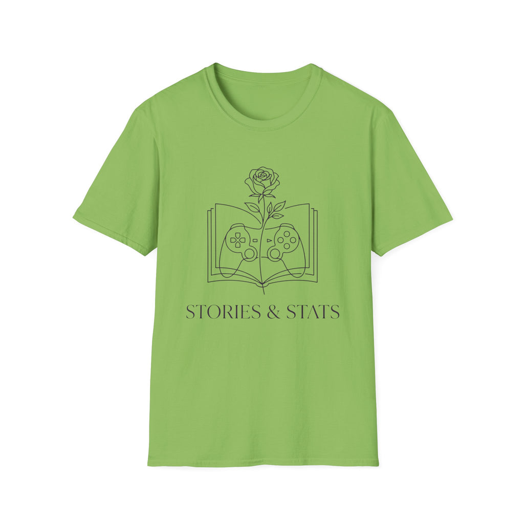 T-Shirt — "Stories & Saves" Gamer Book Graphic Tee