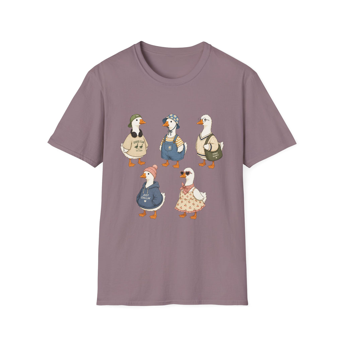 Cute Whimsical Vintage Goose Family T-Shirt