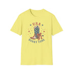 USA Honky Tonk T-Shirt, Patriotic Cowboy Boot Coquette Bow Tee, Country Western 4th of July Shirt, Star Cowgirl Boot America Gift Women, Country Patriotic Concert Tee