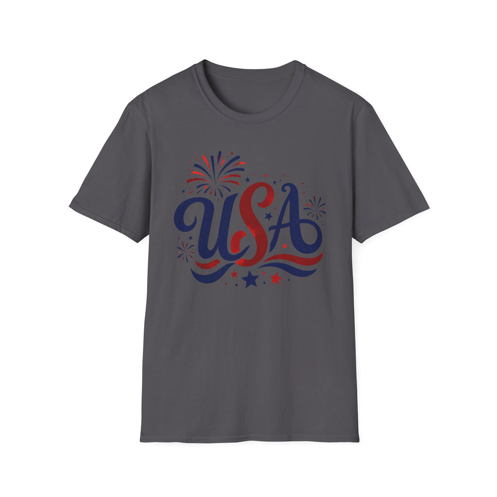Patriotic USA Fireworks Graphic Tee - 4th of July Celebration Patriotic T-Shirt