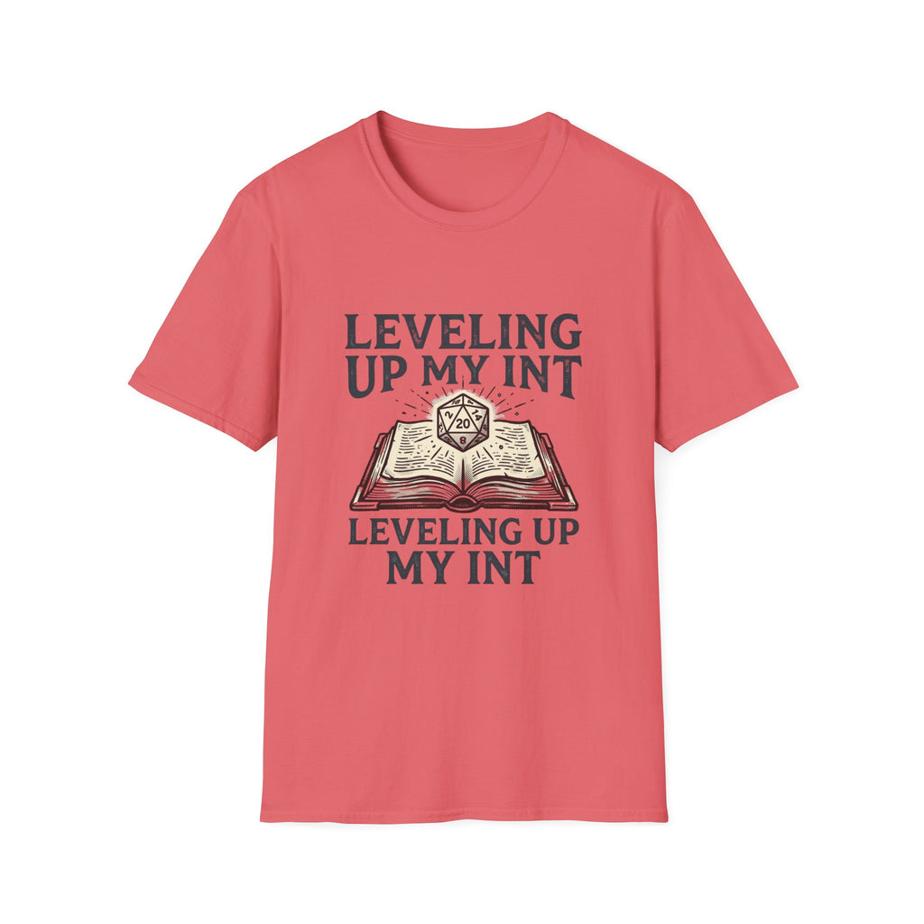 Leveling Up My INT T-Shirt — D20 Dice Gamer RPG Tee