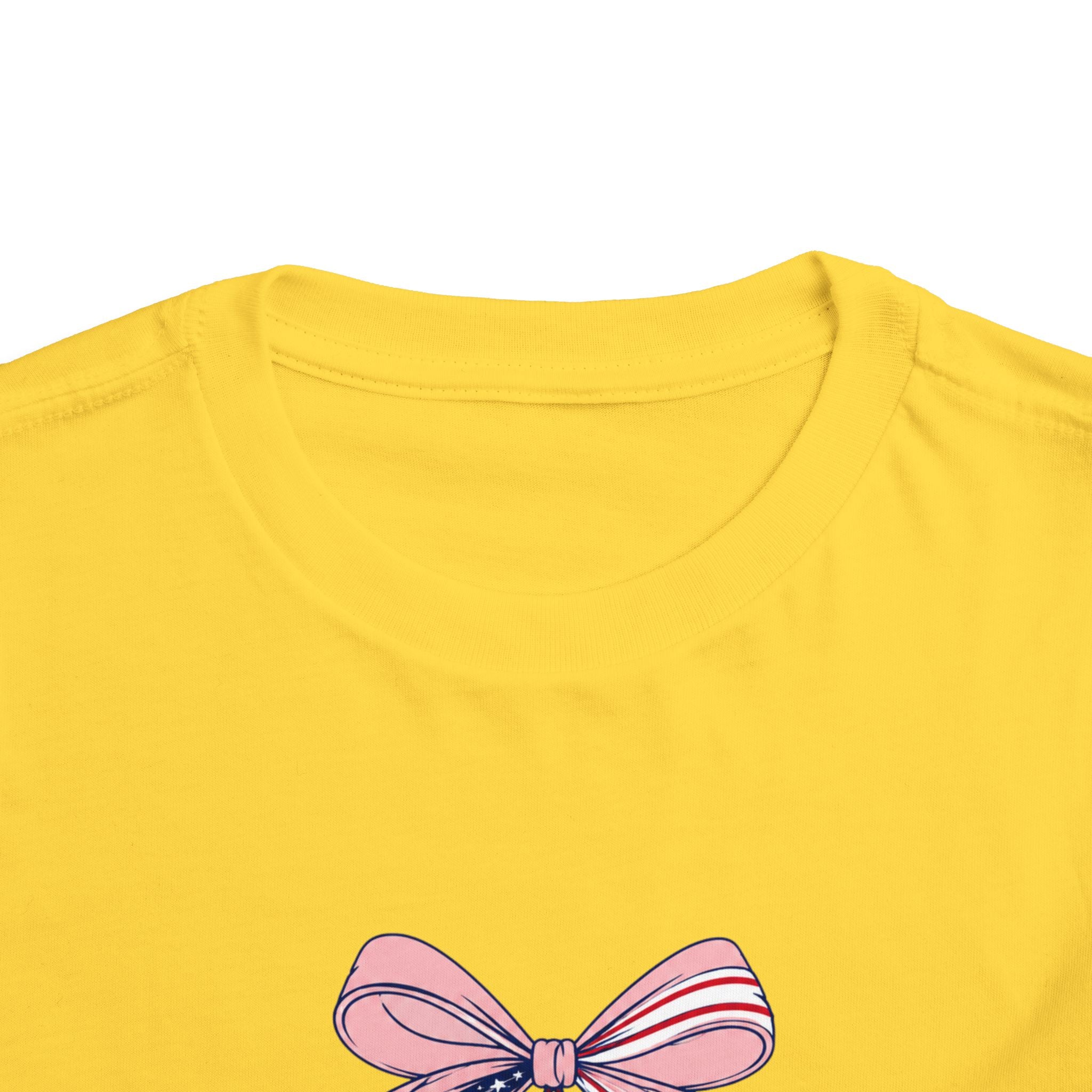 Made in the USA Cherry Tee, Patriotic Red White Blue Shirt, Cute Bow Fruit Graphic Top, Fourth of July Summer Outfit Toddler Short Sleeve Tee