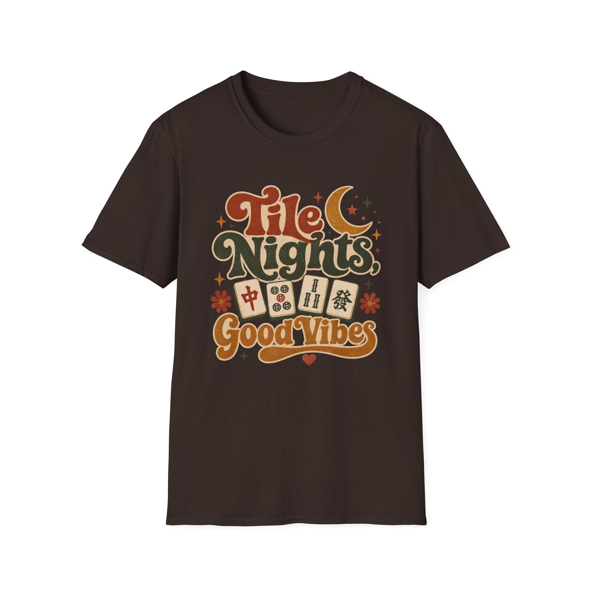 Tile Nights T-Shirt — Mahjong & Game Night Retro 'Good Vibes' Tee