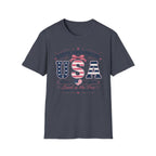 250th Anniversary USA Coquette Bow Shirt, Land of the Free Home of the Brave Women's Tee, Varsity Stars Stripes Heart 1776 2026 T-Shirt