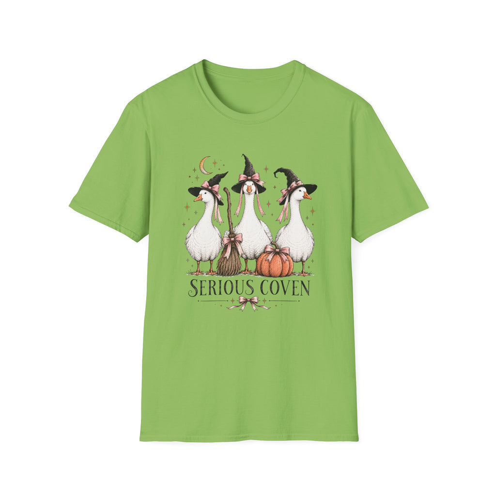 Serious Coven Goose T-Shirt — Cute Witch Geese Halloween Tee