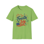 Patriotic Happy Fourth of July Graphic Tee USA Star Spangled- Celebration Flag T-Shirt