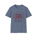 Vintage Style 76 Patriotic Shirt 4th of July Distressed American Flag Graphic Tee Fourth July Roman Numeral MDCCLXXVI Top USA Independence Day