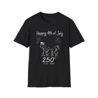 Happy 4th of July, Stick Figure Family T-Shirt, 250th Anniversary Tee, 1776 2026, America 250 Years, Gift, Independence Day