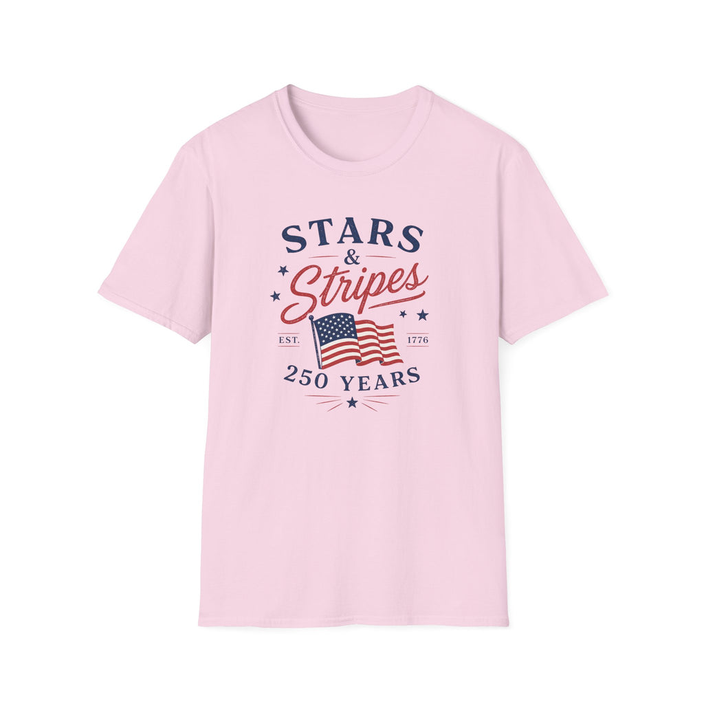 Stars and Stripes 250 Years Tee, EST 1776 USA Shirt, Red White Blue Flag Graphic Top, Patriotic American Heritage Outfit T-Shirt