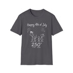 Happy 4th of July 250th T-Shirt USA Family Stick Figure Tee