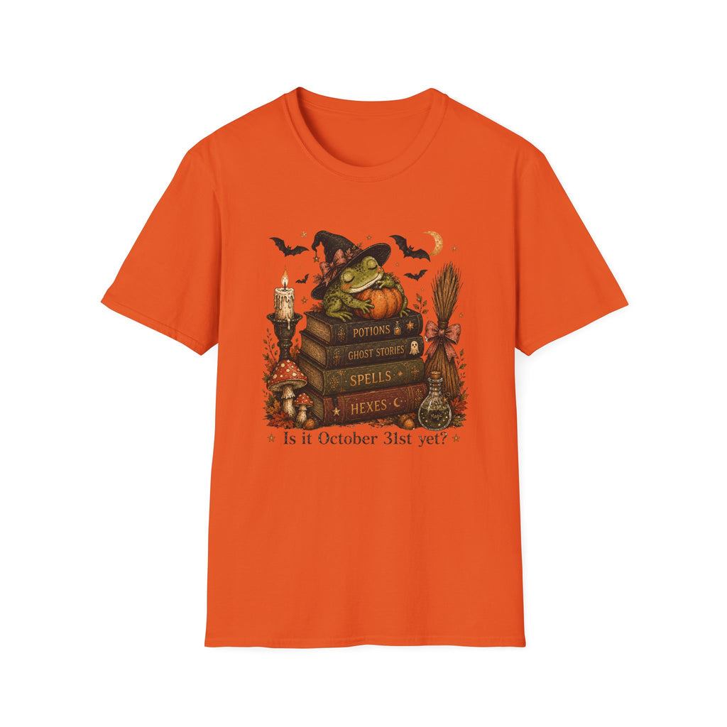 Witch Frog Halloween T‑Shirt — 'Potions & Ghost Stories' Cute Spooky Tee