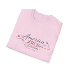 America 250 Years of Freedom Calligraphy Shirt, Elegant Script Patriotic Tee 1776 2026, Sophisticated Anniversary 4th of July T-Shirt, Patriotic