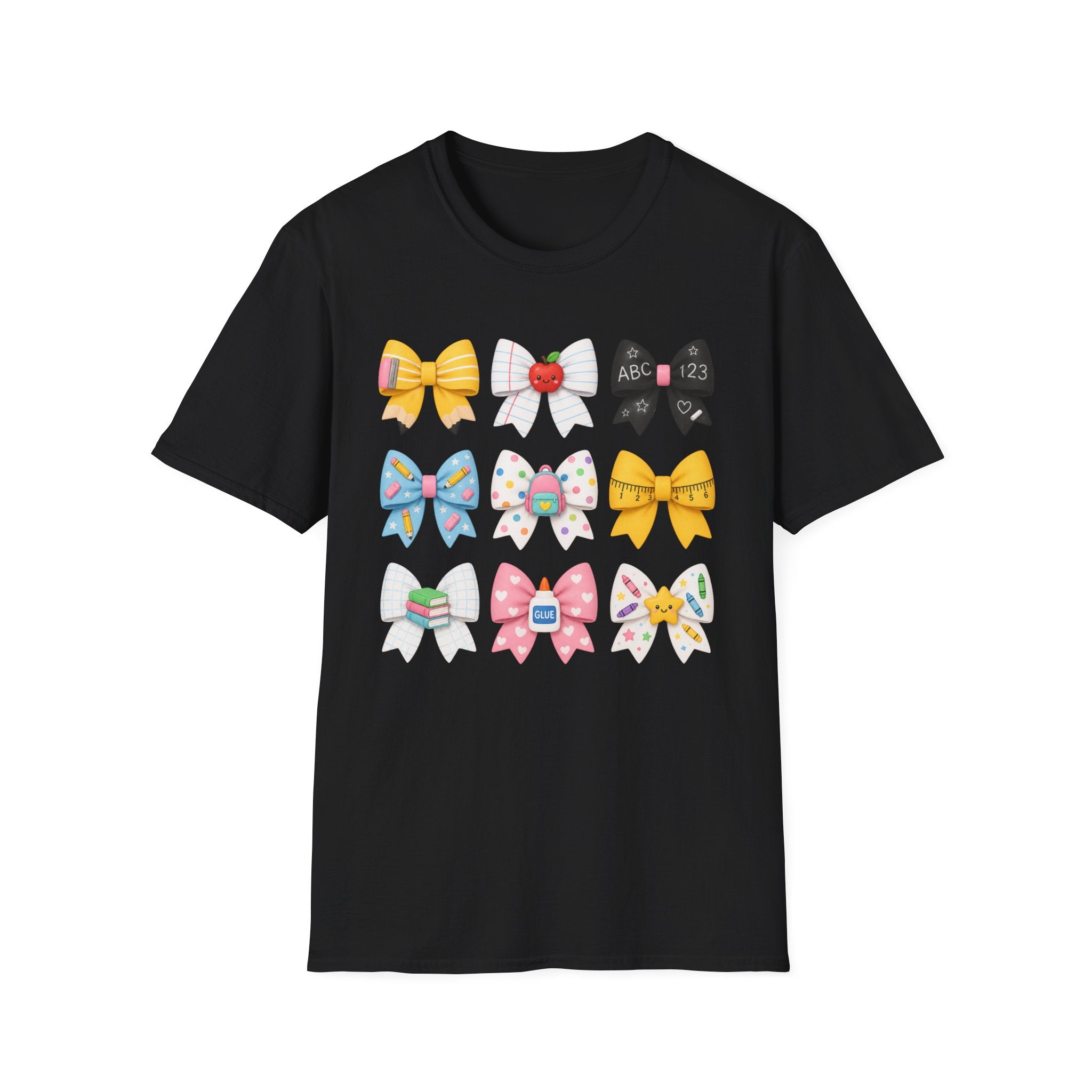 School Bow Graphic T-Shirt — Cute Back-to-School Hair Bows Design