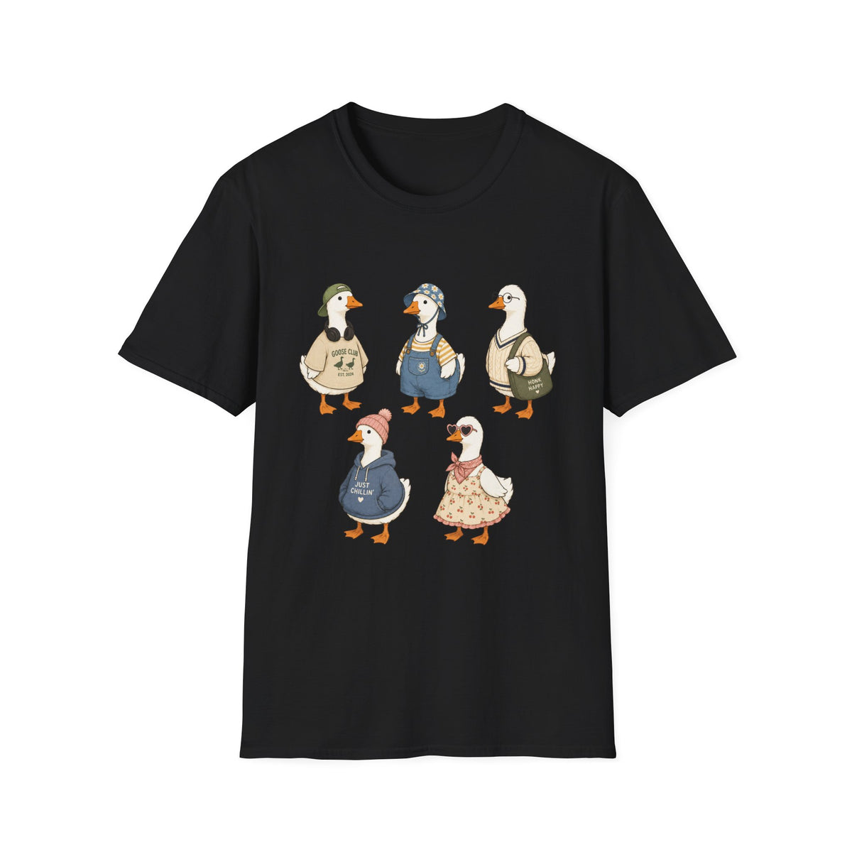 Cute Whimsical Vintage Goose Family T-Shirt