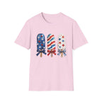 Patriotic Popsicle T-Shirt | Fourth Of July Watercolor Ice Pop Graphic Tee, Coquette Bow Summer Holiday Top