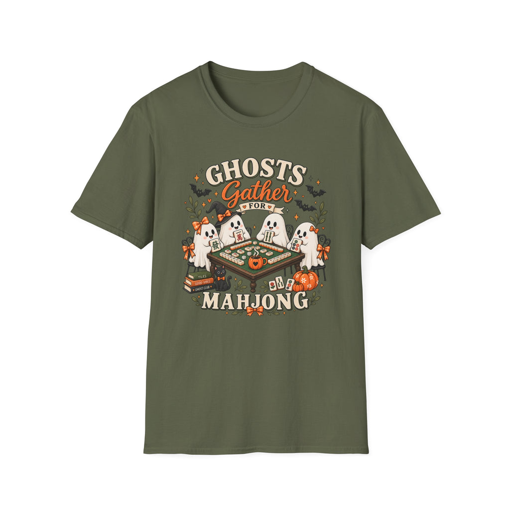 Ghosts Gather for Mahjong Halloween T‑Shirt