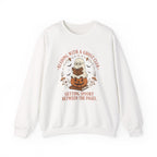 Reading With a Ghost Club Cute Spooky Book Lover Crewneck Sweatshirt