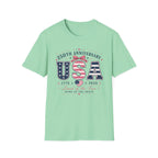 250th Anniversary USA Coquette Bow Shirt, Land of the Free Home of the Brave Women's Tee, Varsity Stars Stripes Heart 1776 2026 T-Shirt