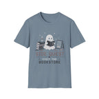 Ghost Reader T-Shirt — "Side Quest: Visit the Bookstore" Cute Halloween Book Lover Tee