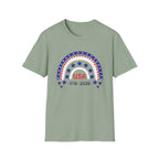 USA 1776–2026 Patriotic Rainbow Tee, American Anniversary Shirt, Red White Blue Graphic Top, USA Pride Outfit