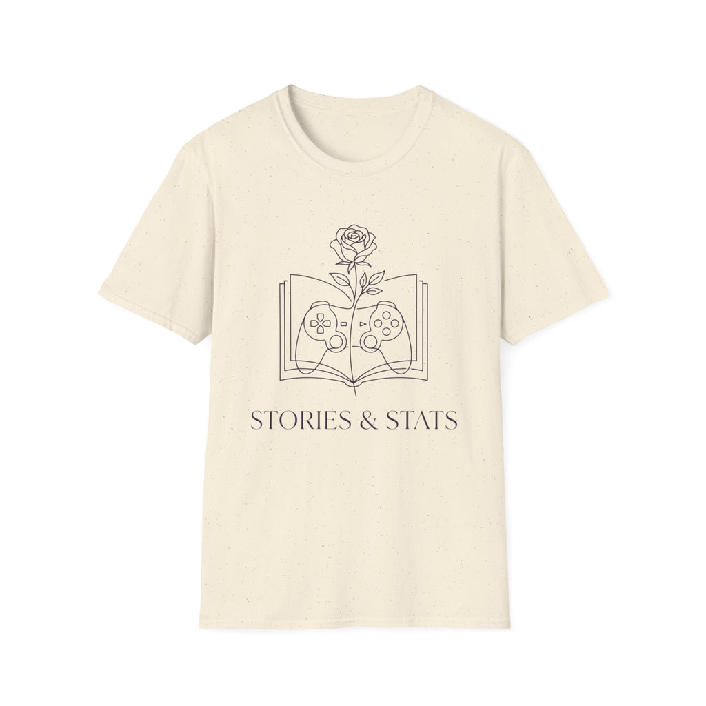 T-Shirt — "Stories & Saves" Gamer Book Graphic Tee