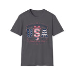 250th Anniversary USA Coquette Bow Shirt, Land of the Free Home of the Brave Women's Tee, Varsity Stars Stripes Heart 1776 2026 T-Shirt