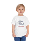 Born to Celebrate 1776 2026 Tee, Patriotic USA Anniversary Shirt, Red White Blue Fireworks Graphic Top, Semiquincentennial Celebration Outfit Toddler Short Sleeve Tee