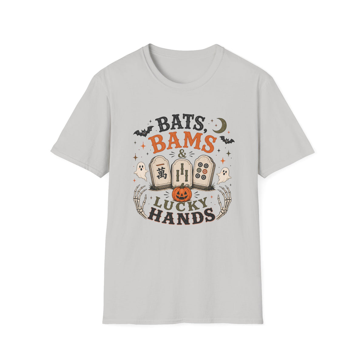 Bats Bams & Lucky Hands Halloween Mahjong T-Shirt